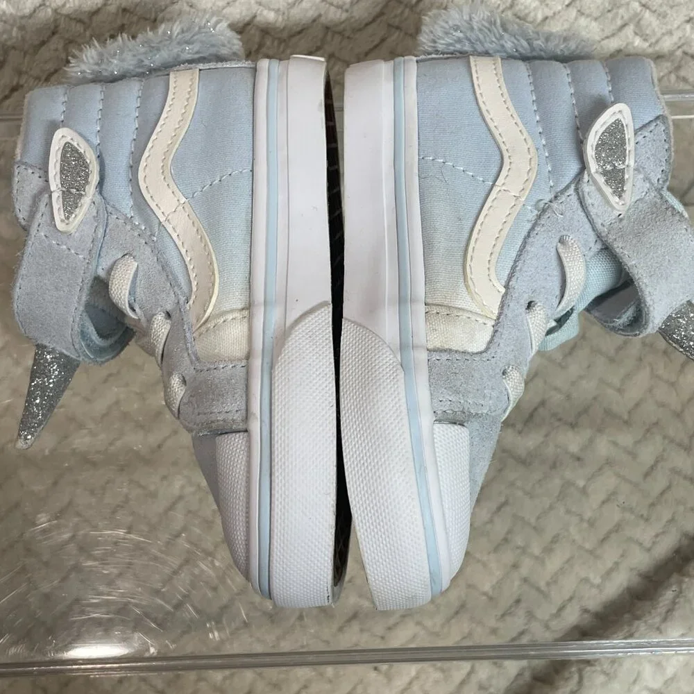 Vans Toddler Light Blue Silver Glitter Unicorn Sk8-Hi Size 6 Whimsical Fairycore - Picture 7 of 14